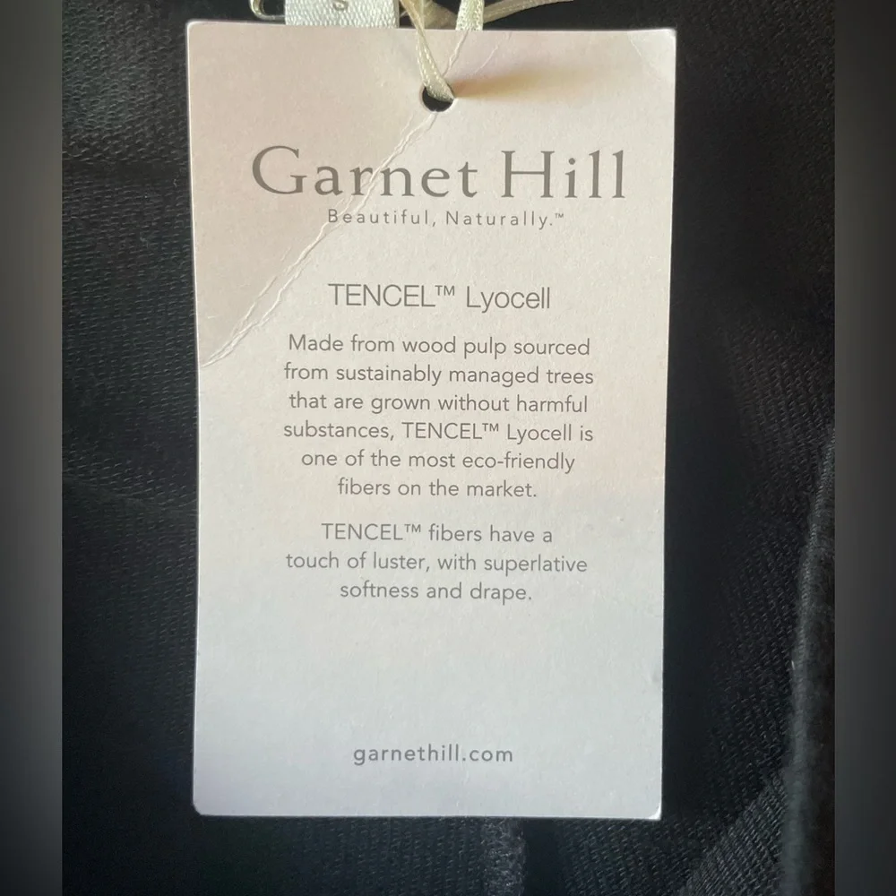 NWT Garnet Hill Women's Easy Black Boho Pants with Side Detailing - Picture 8 of 11